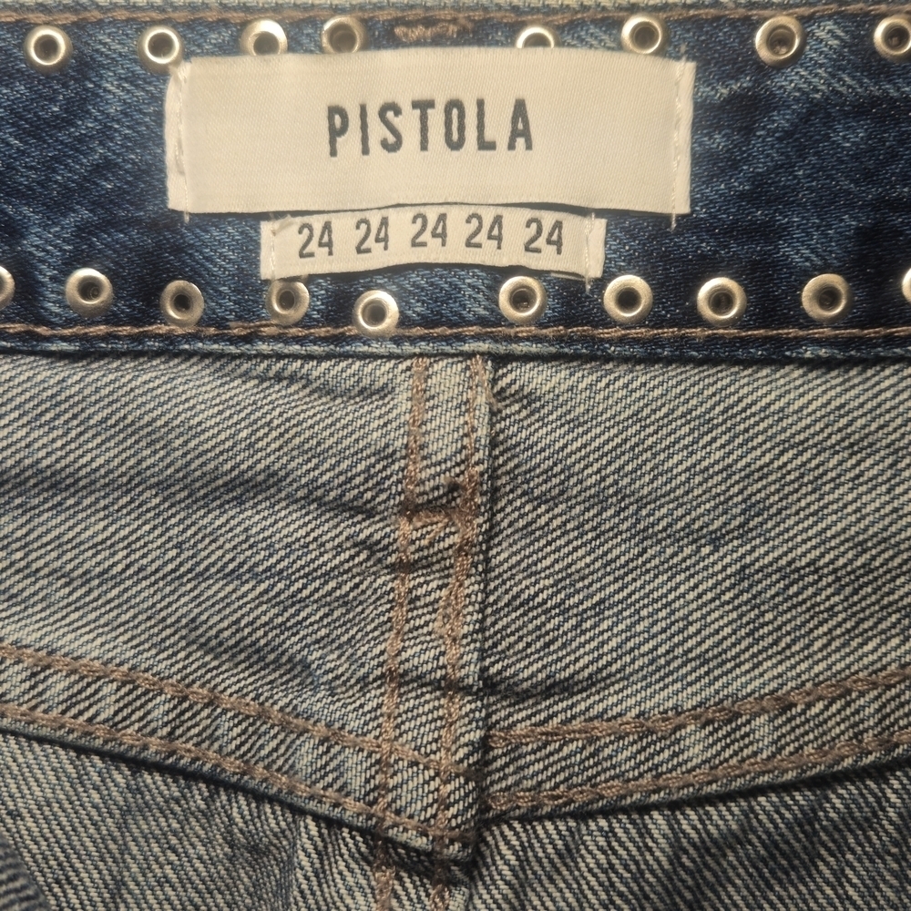 Pistola Blue Denim Mini Skirt with Studs - Picture 4 of 6